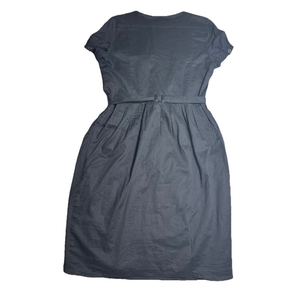 Burberry London Dress Women's 4 Black Cotton Belted Trench Career Academia - Picture 3 of 12